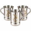 Premium Stainless Steel Coffee & Tea Mug Set of 3 | Silver Finish Drinking Cups with Strong Handle | Kitchen & Home Use