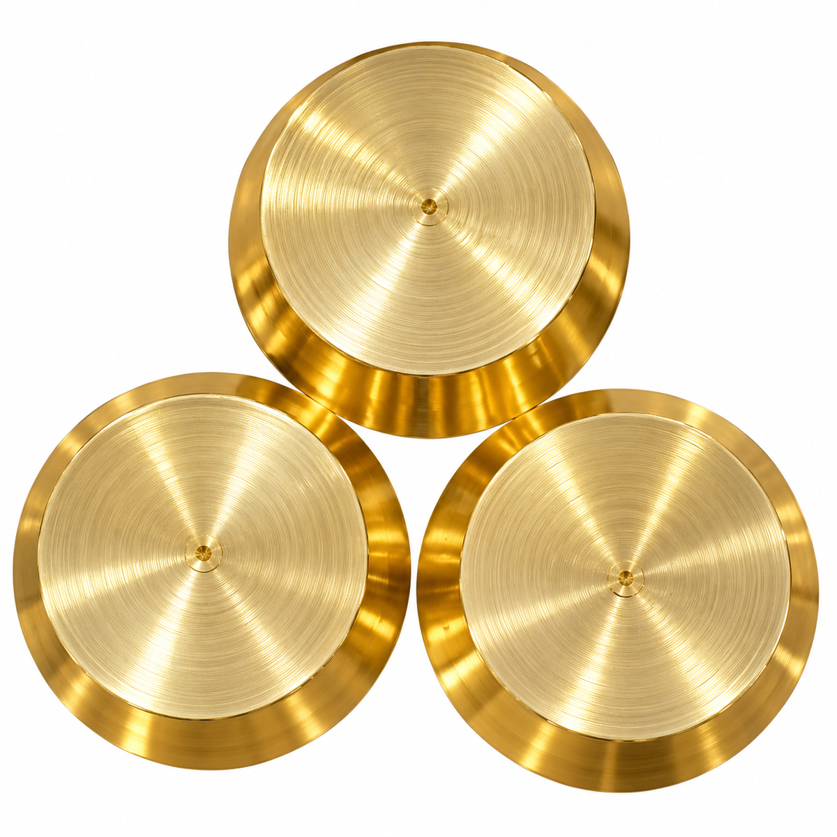 Premium Brass Mini Plate Set of 3 | 30 Gram Pital Pooja Plates |