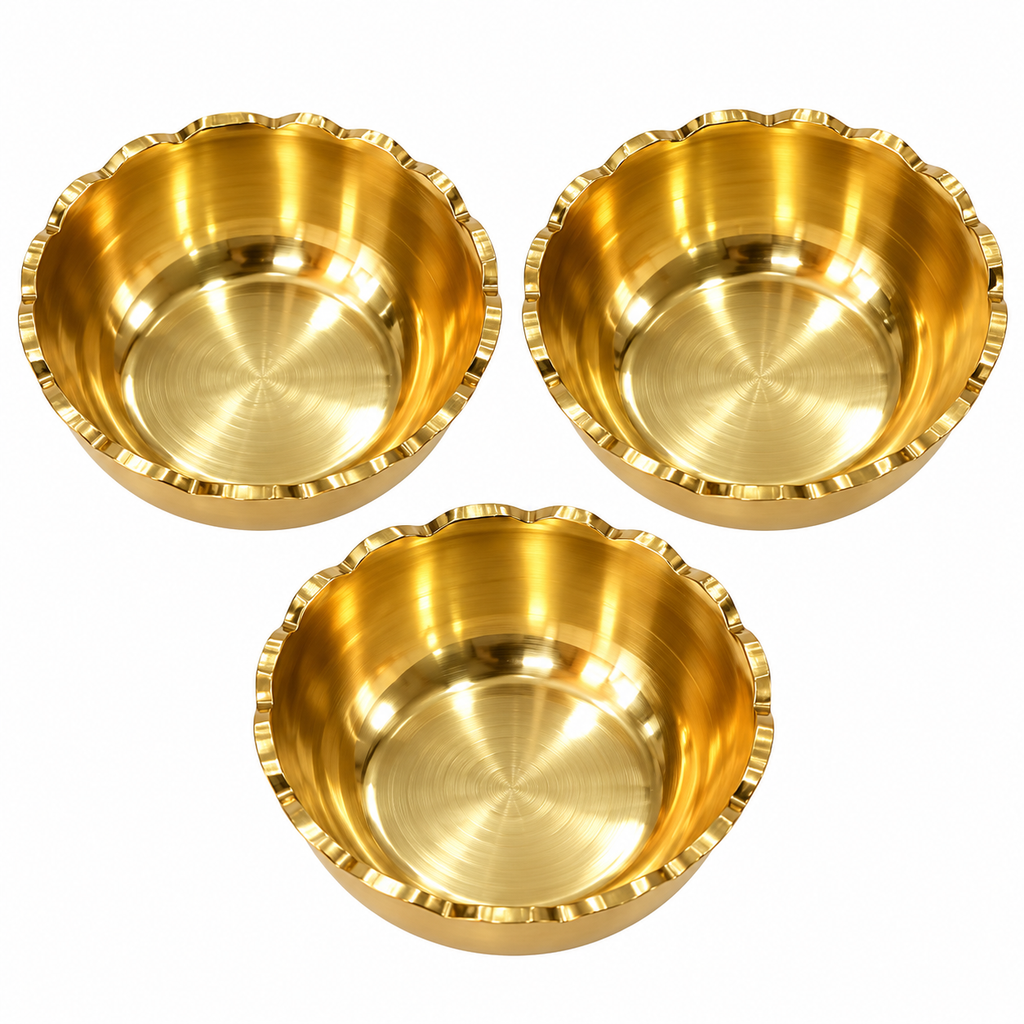 Premium Brass Katori Set of 3 |